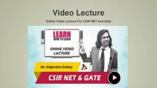 Online Video Lecture For CSIR NET and Gate - Dips Academy