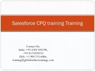 Salesforce CPQ training | Salesforce CPQ admin training certifications