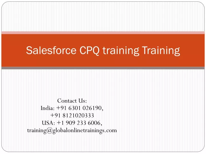 salesforce cpq training training