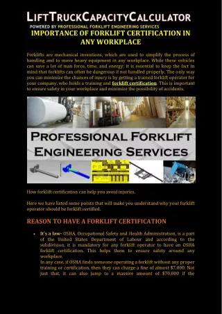 Importance of Forklift Certification in Any Workplace