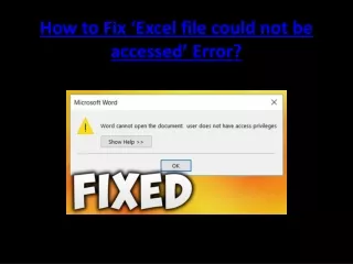 how to fix excel file could not be accessed error