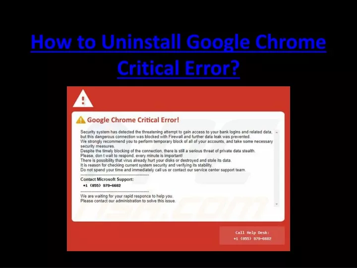 how to uninstall google chrome critical error