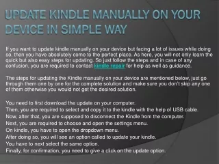 update kindle manually on your device in simple way