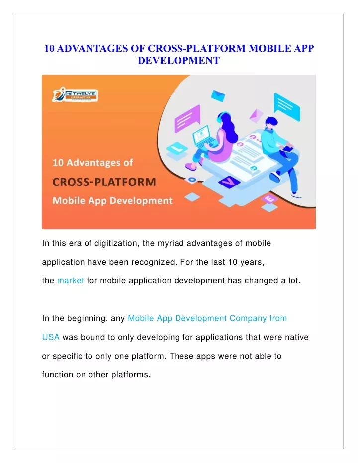 10 advantages of cross platform mobile
