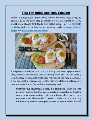 tips for quick and easy cooking tips for quick
