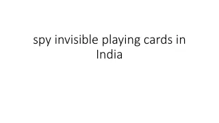 spy invisible playing cards in India