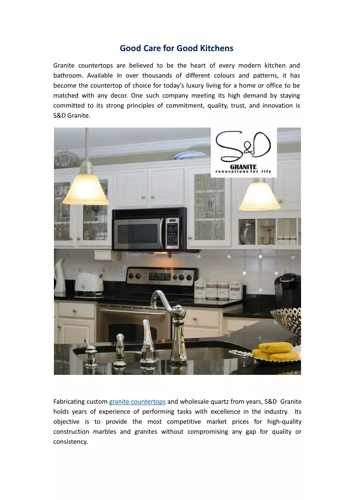 good care for good kitchens granite countertops