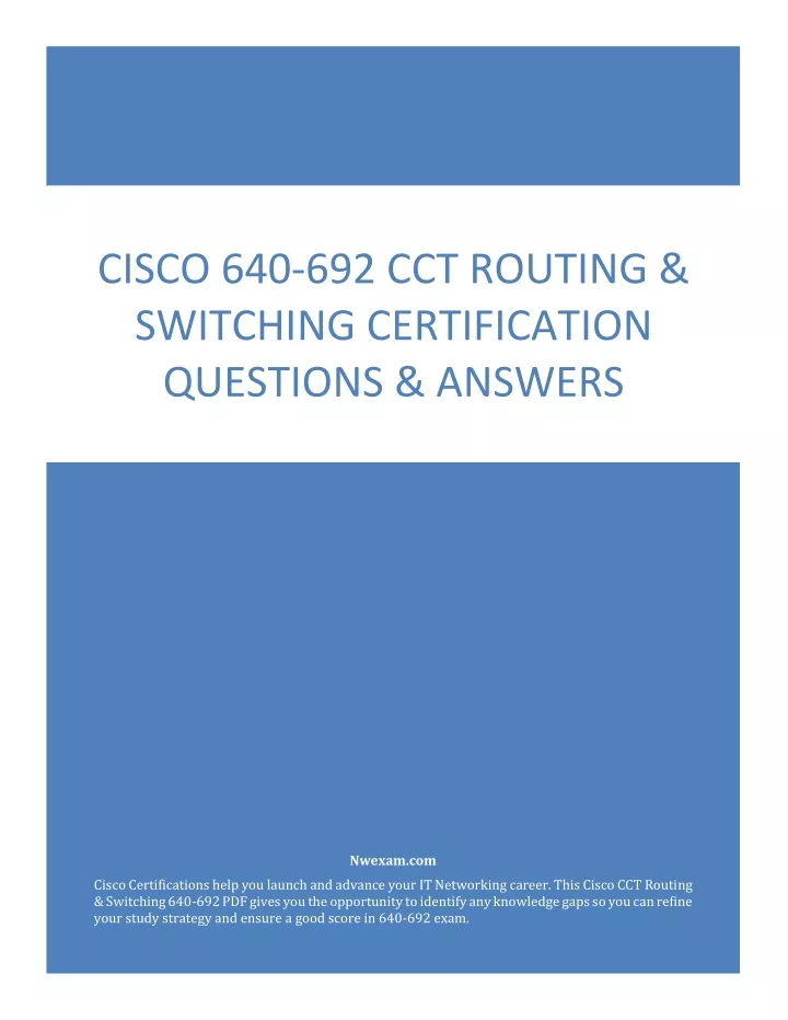 cisco 640 692 cct routing switching certification