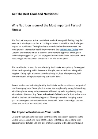 get the best food and nutritions