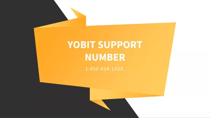 yobit support number 1 850 424 1333