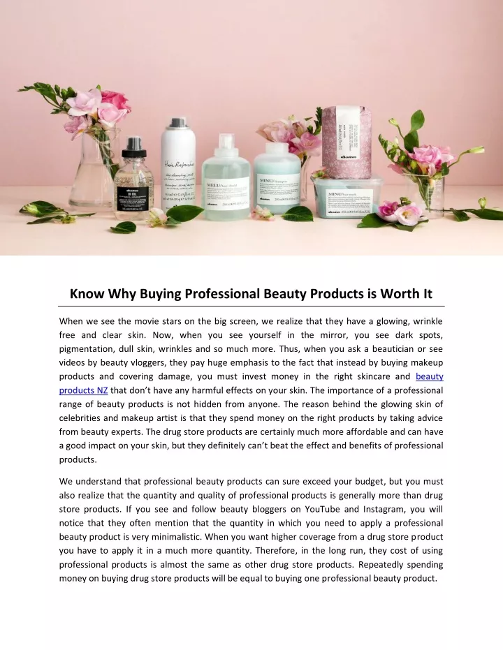 know why buying professional beauty products