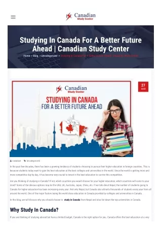 Studying in Canada: Golden Opportunity