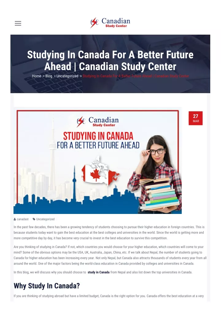 studying in canada for a better future ahead
