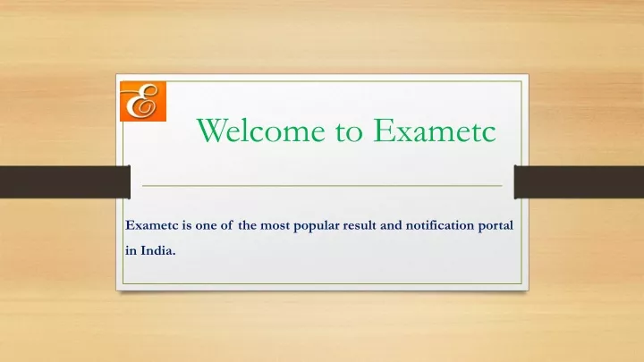 welcome to exametc