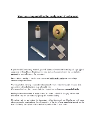 your one stop solution for equipment castormart