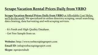 scrape vacation rental prices daily from vrbo