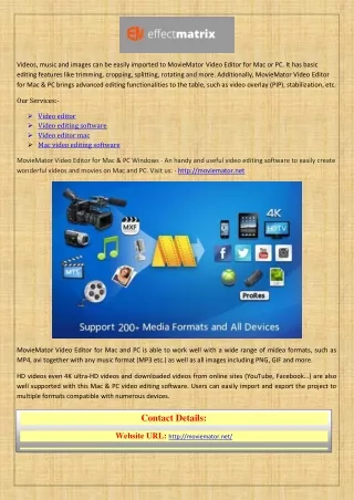 videos music and images can be easily imported