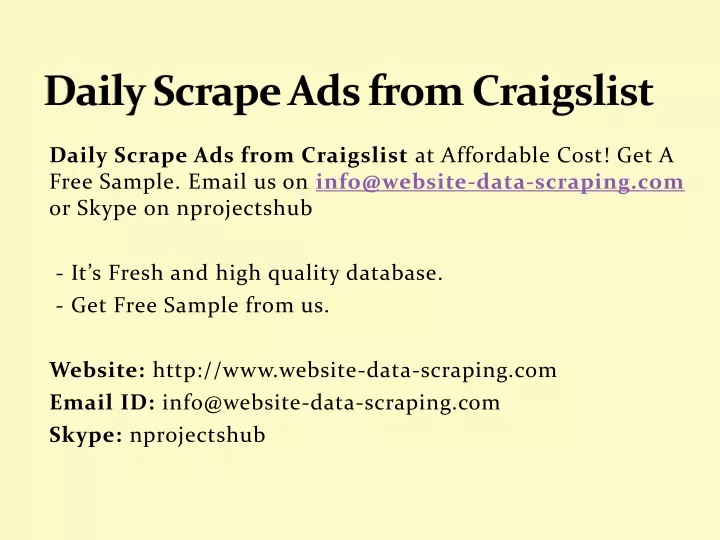 daily scrape ads from craigslist