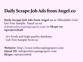 Daily Scrape Job Ads from Angel.co
