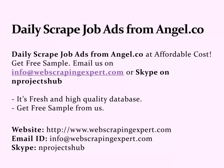 daily scrape job ads from angel co