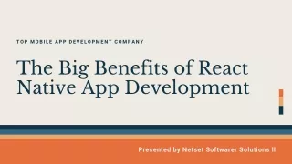 Benefits of react native app development- NetsetSoftware