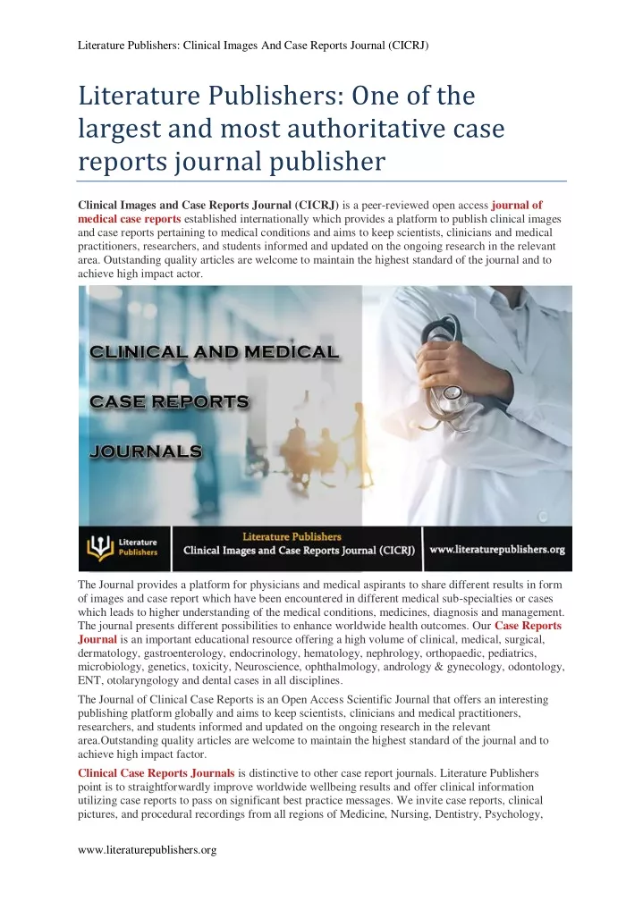literature publishers clinical images and case