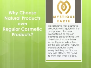 Why Choose Natural Products over Regular Cosmetic Products?