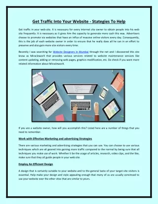 get traffic into your website stategies to help