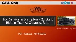 Taxi Service In Brampton - Quickest Ride In Town At Cheapest Rate