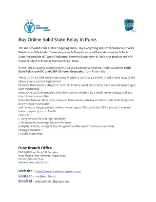 buy online solid state relay in pune
