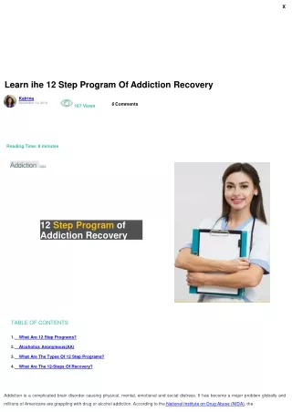 Learn The 12 Step Program Of Addiction Recovery
