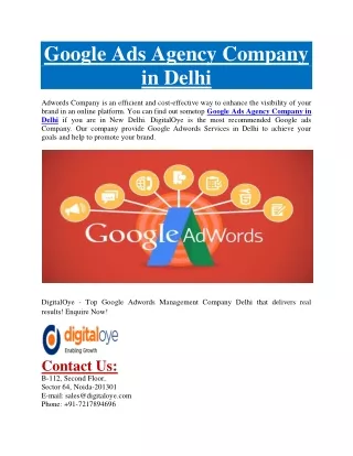 Google Ads Agency Company in Delhi