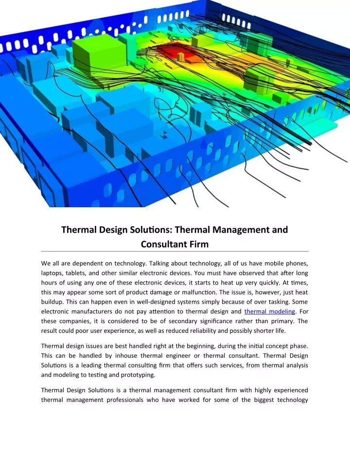 thermal design solutions thermal management