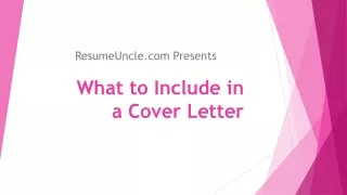 What to include in a cover letter