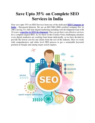 save upto 35 on complete seo services in india