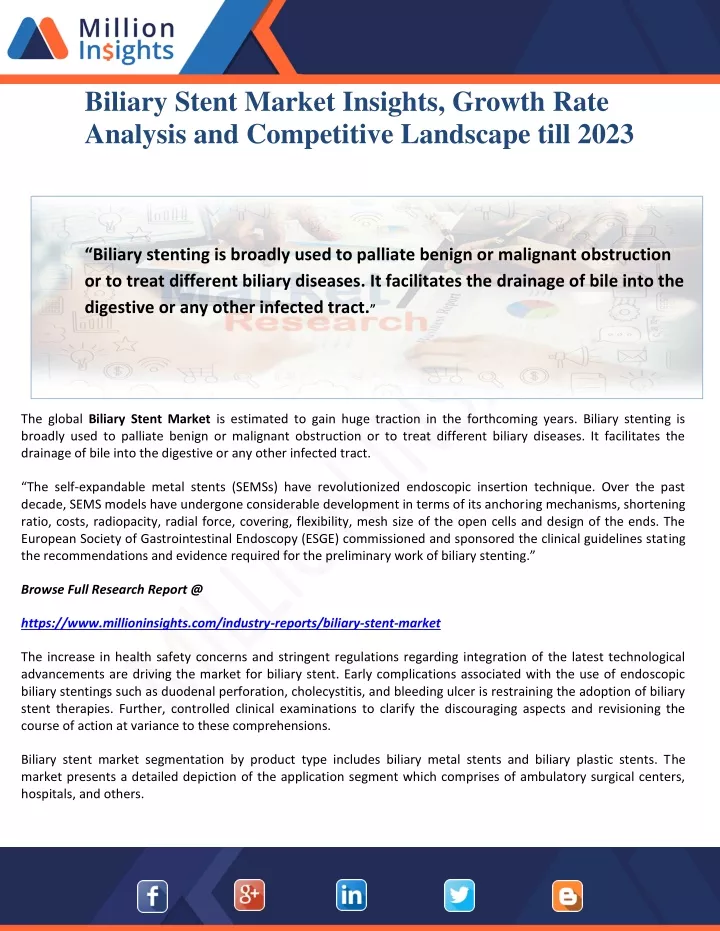 biliary stent market insights growth rate