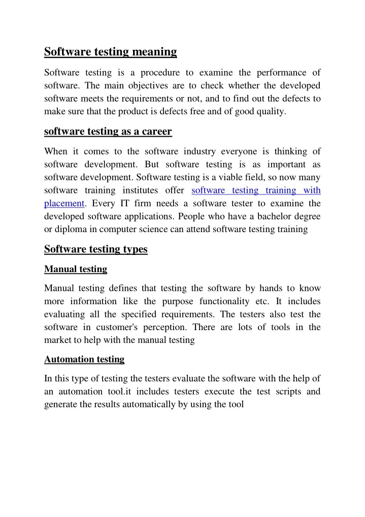 software testing meaning