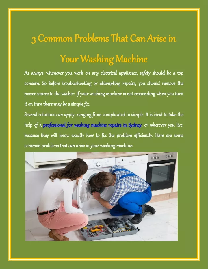 3 common problems that can arise in 3 common