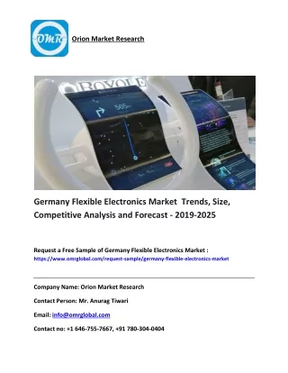 Germany Flexible Electronics Market  Trends, Size, Competitive Analysis and Forecast - 2019-2025