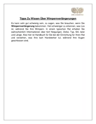 Tipps Zu Wissen Über Wimpernverlängerungen