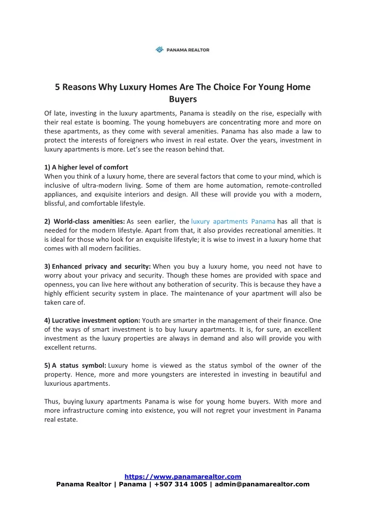 5 reasons why luxury homes are the choice
