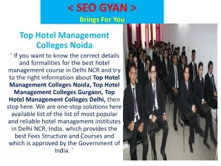 Top Hotel Management Colleges Noida
