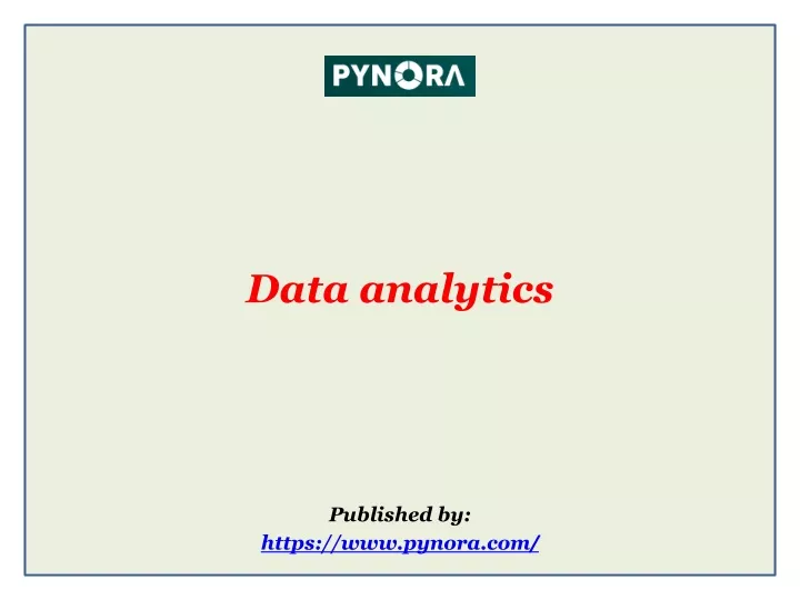 data analytics published by https www pynora com