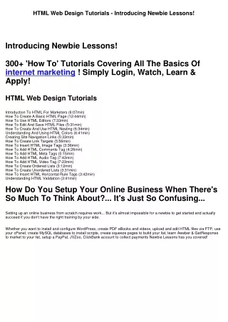 html web design tutorials introducing newbie