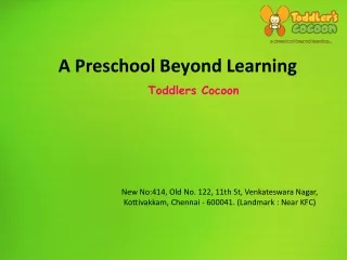 Best Preschool in Chennai- Toddlers Cocoon