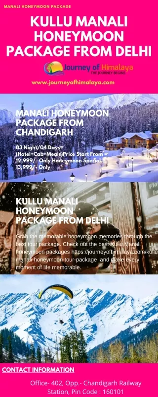 Kullu Manali Honeymoon Package from Delhi - Journeyofhimalaya.com