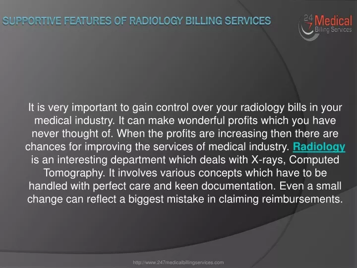 supportive features of radiology billing services
