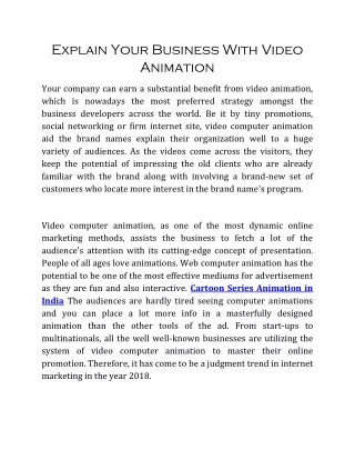 explain your business with video animation
