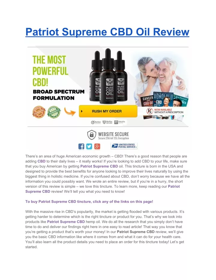 patriot supreme cbd oil review