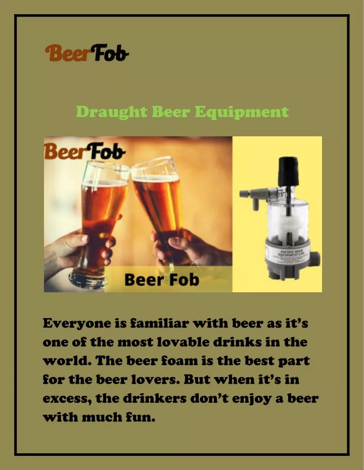 draught beer equipment